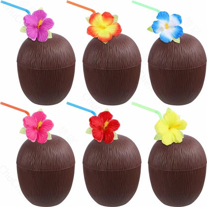 Coconut Cups With Straws