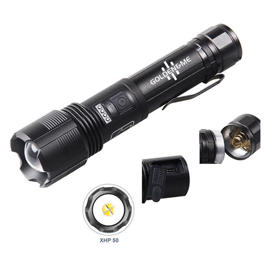 Extendable USB Rechargeable LED Flashlight