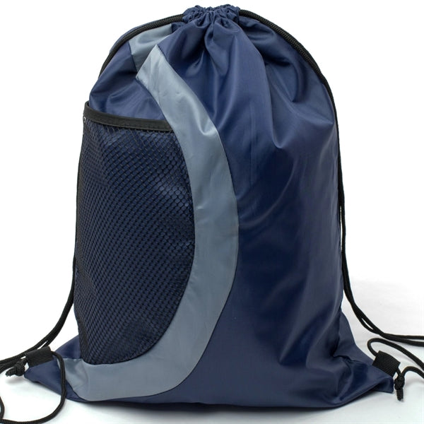 Heavy Duty Drawstring Cinch Backpack Side Mesh Pocket 15"x18
