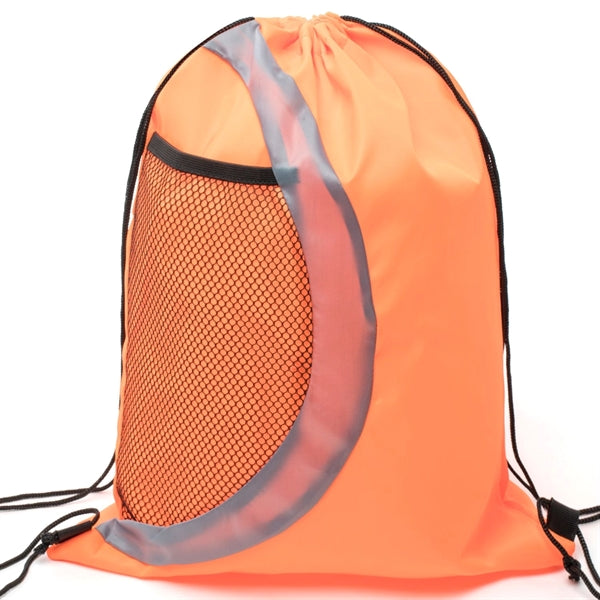 Heavy Duty Drawstring Cinch Backpack Side Mesh Pocket 15"x18