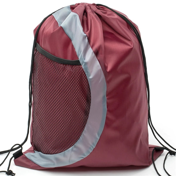 Heavy Duty Drawstring Cinch Backpack Side Mesh Pocket 15"x18