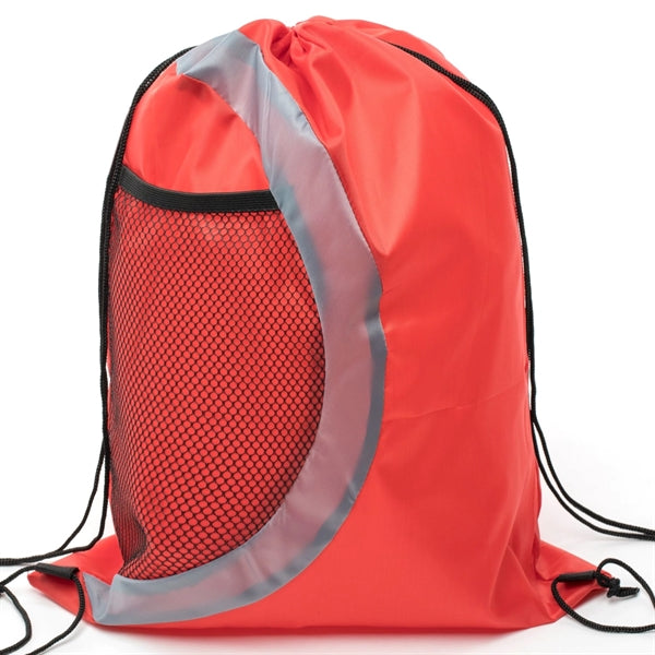 Heavy Duty Drawstring Cinch Backpack Side Mesh Pocket 15"x18