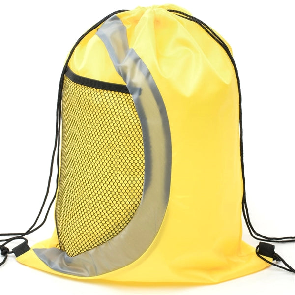Heavy Duty Drawstring Cinch Backpack Side Mesh Pocket 15"x18