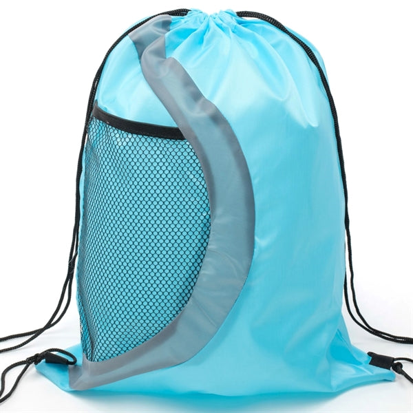 Heavy Duty Drawstring Cinch Backpack Side Mesh Pocket 15"x18