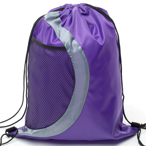 Heavy Duty Drawstring Cinch Backpack Side Mesh Pocket 15"x18