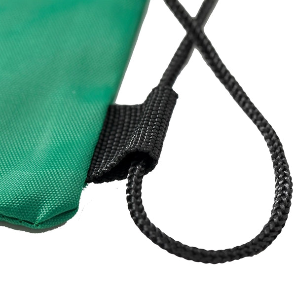 Tri-Color Drawstring Backpack w Earphone Slot & Front Pocket