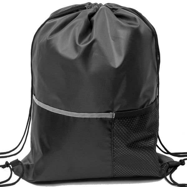 Premium Drawstring Backpack w/ Slip & Mesh Pocket (13"x17")