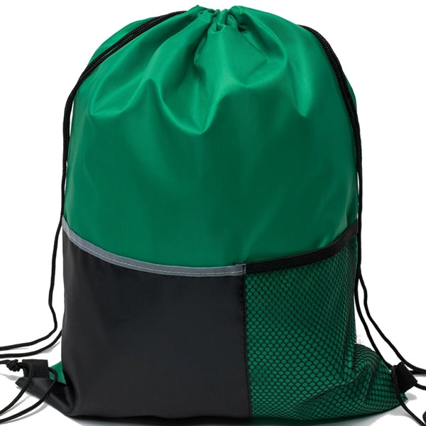 Premium Drawstring Backpack w/ Slip & Mesh Pocket (13"x17")
