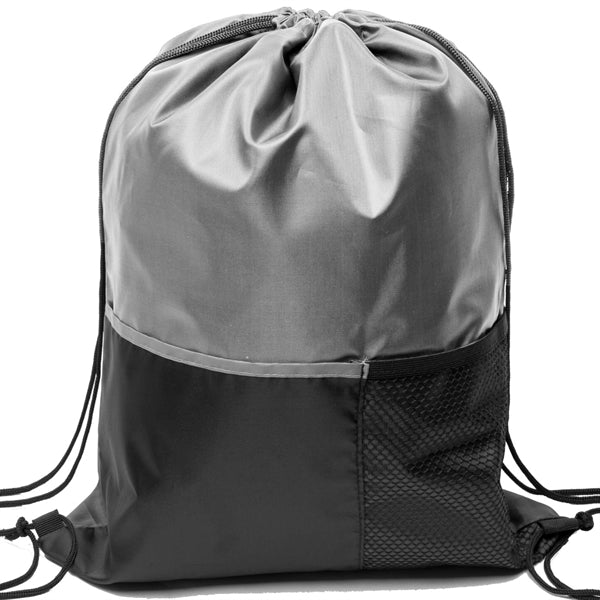 Premium Drawstring Backpack w/ Slip & Mesh Pocket (13"x17")