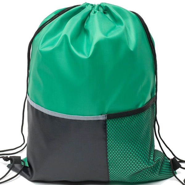 Premium Drawstring Backpack w/ Slip & Mesh Pocket (13"x17")