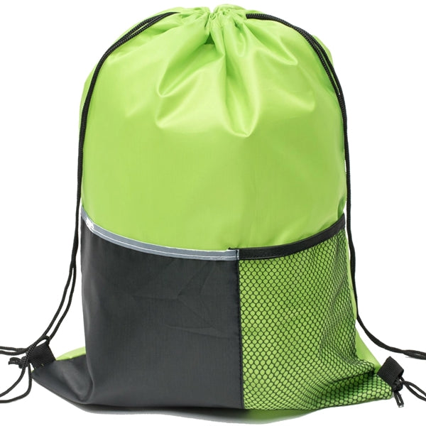 Premium Drawstring Backpack w/ Slip & Mesh Pocket (13"x17")