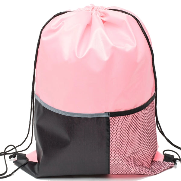 Premium Drawstring Backpack w/ Slip & Mesh Pocket (13"x17")