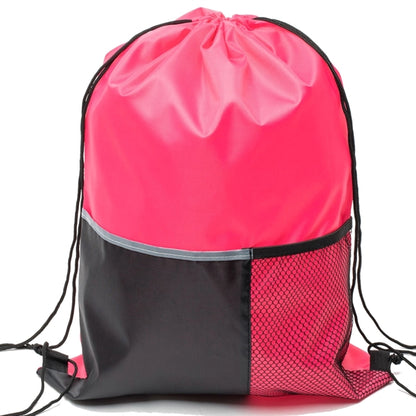 Premium Drawstring Backpack w/ Slip & Mesh Pocket (13"x17")