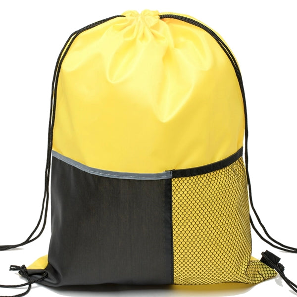 Premium Drawstring Backpack w/ Slip & Mesh Pocket (13"x17")