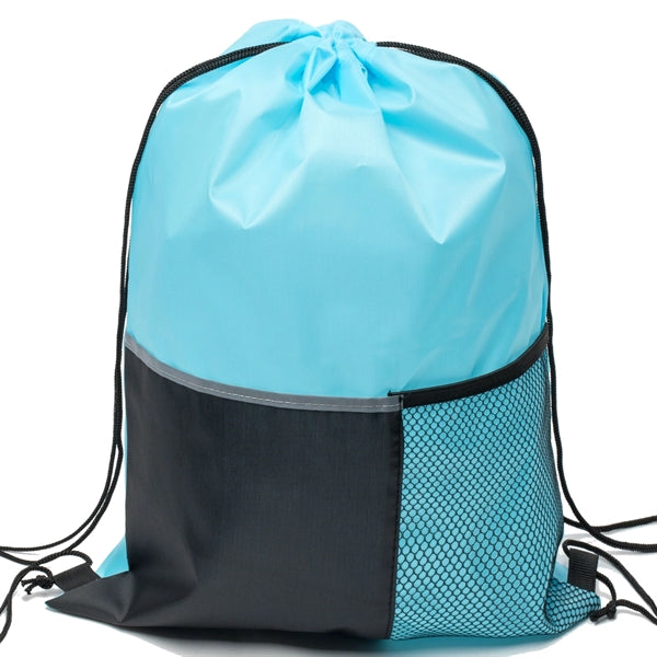 Premium Drawstring Backpack w/ Slip & Mesh Pocket (13"x17")