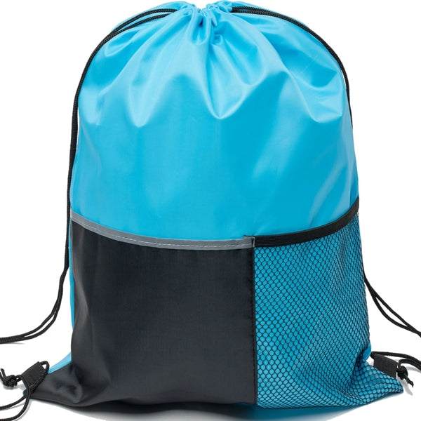 Premium Drawstring Backpack w/ Slip & Mesh Pocket (13"x17")