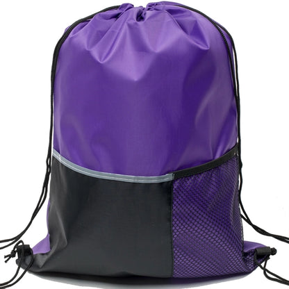 Premium Drawstring Backpack w/ Slip & Mesh Pocket (13"x17")