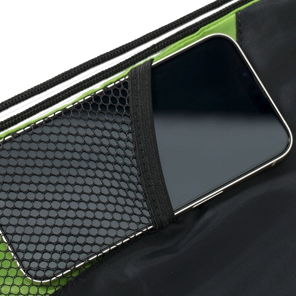 Front Zipper Drawstring Backpack w/ Side Mesh Pocket 14"x18"