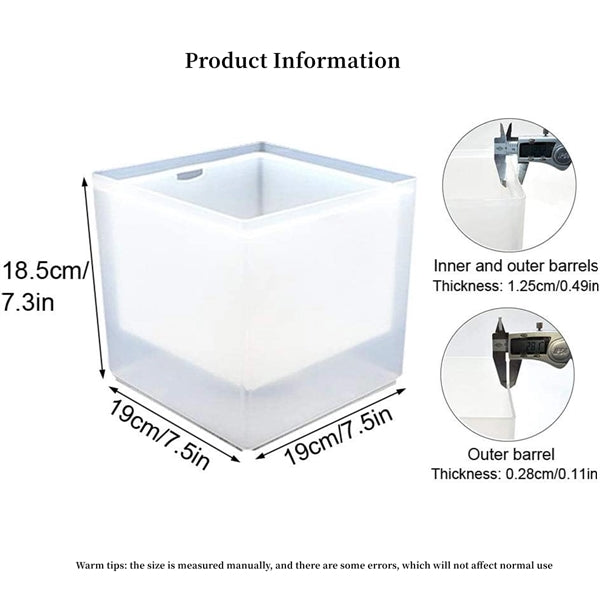 3.5L Waterproof Led Double Layer Square Ice Bucket