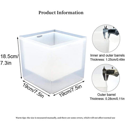 3.5L Waterproof Led Double Layer Square Ice Bucket