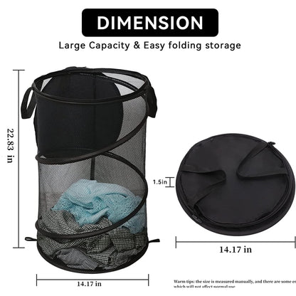Mesh Fabric Collapsible Laundry Hamper