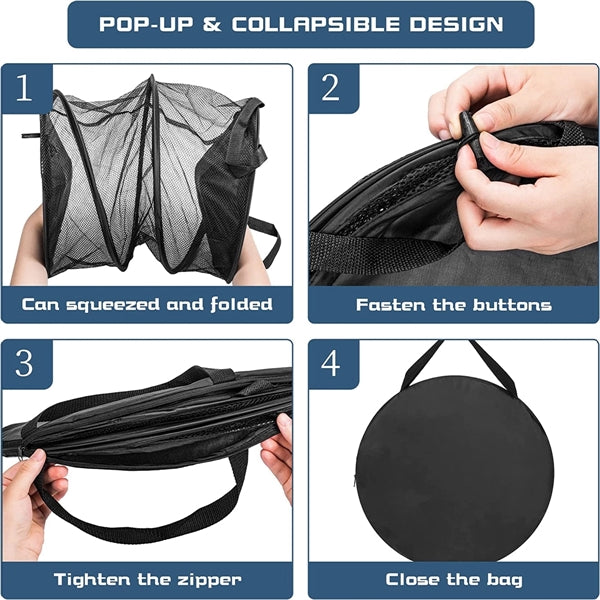 Mesh Fabric Collapsible Laundry Hamper