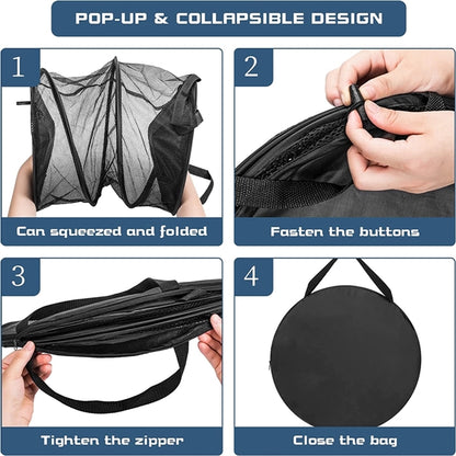 Mesh Fabric Collapsible Laundry Hamper