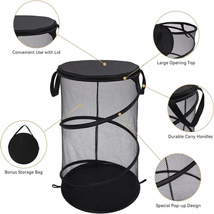 Mesh Fabric Collapsible Laundry Hamper