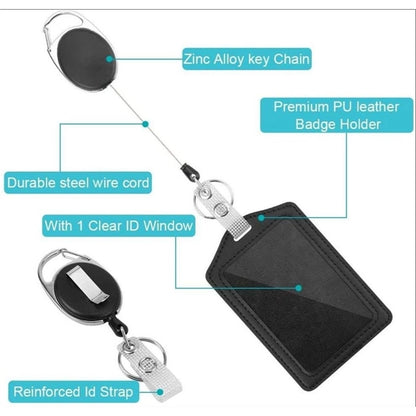 Badge Holders & Retractable Reel Clips Set