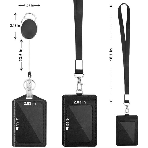 Badge Holders & Retractable Reel Clips Set