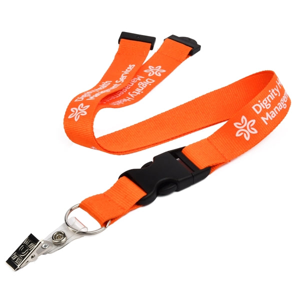 1/2" Polyester Lanyard w/ Buckle Release & Safety Break