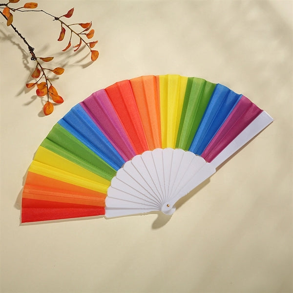 Rainbow Folding Hand Fan