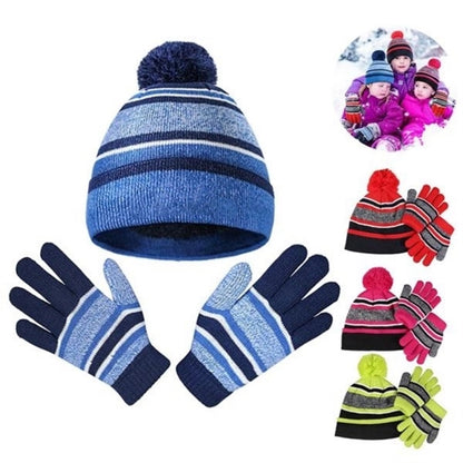 Winter Kids Hat Glove Set
