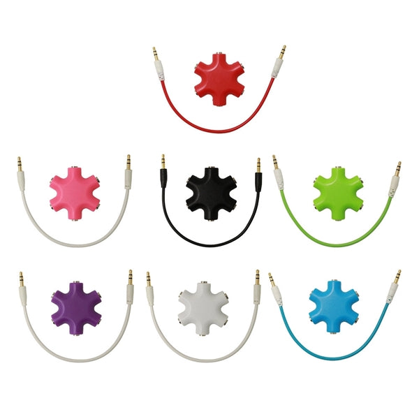 5 Way 3.5mm Earphone Audio Splitter Connector