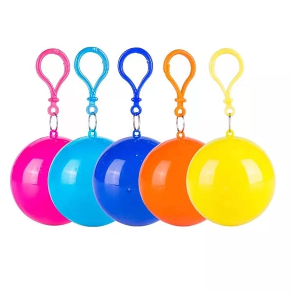 Keychain With Disposable Raincoat Ponchos