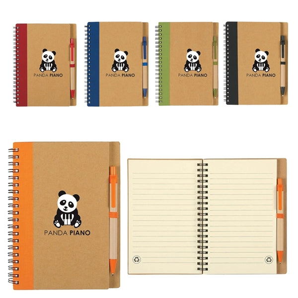 Recycled Spiral Notebook With Pen