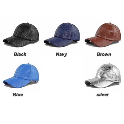 Unisex Snakeskin Leather Baseball Cap