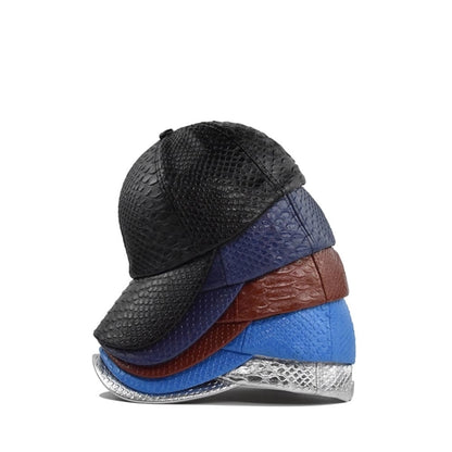 Unisex Snakeskin Leather Baseball Cap