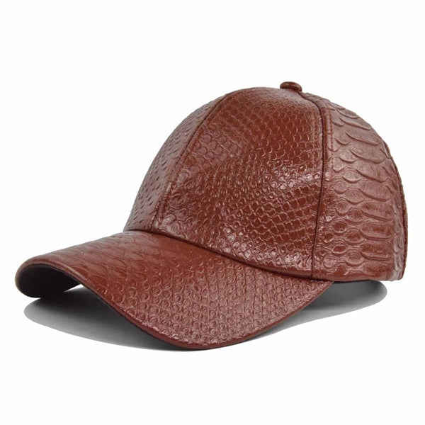 Unisex Snakeskin Leather Baseball Cap