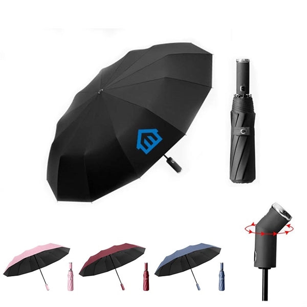 Auto Folding Umbrella With LED Light