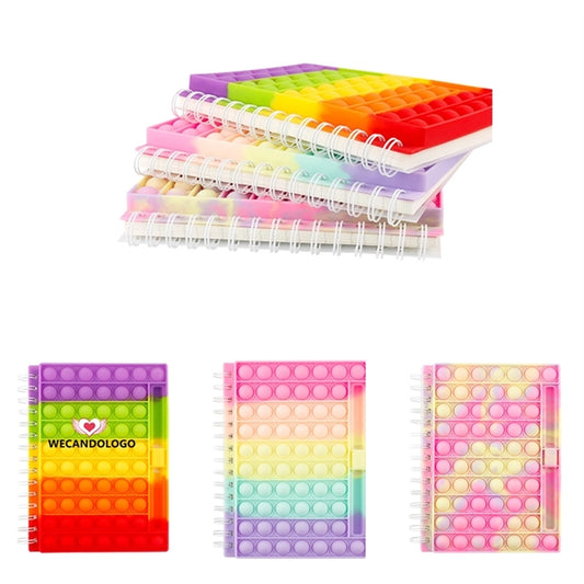 Spiral Push Pop Bubble Silicone Notebook