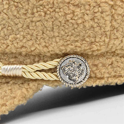 Cadet Army Cap Military Style Sherpa Flat Hat