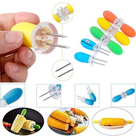 Corn Holders With Silicon Handle For Home Cooking BBQ