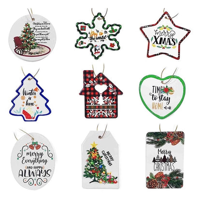 Full Color Printed Ceramic Ornament with Rope