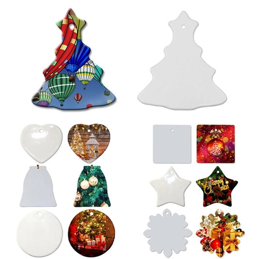 Full Color Printed Ceramic Ornament with Rope