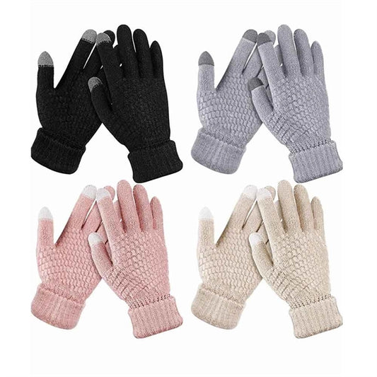 Women's Winter Touch Screen Warm Fleece Lined Knit Gloves