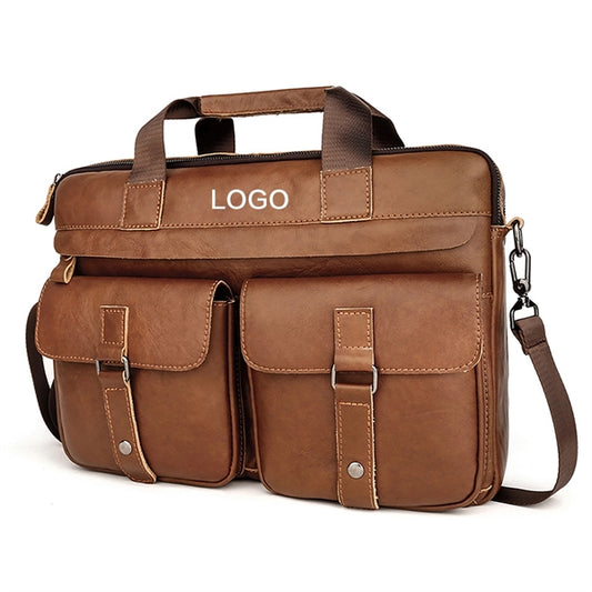 Men'S Briefcase Leather Laptop Bag