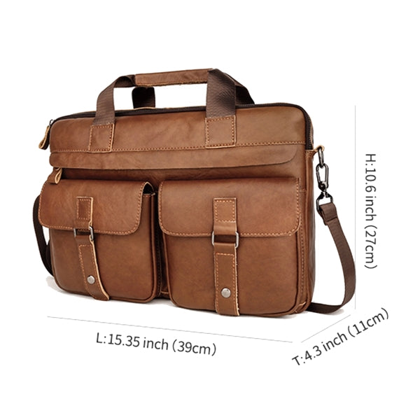 Men'S Briefcase Leather Laptop Bag
