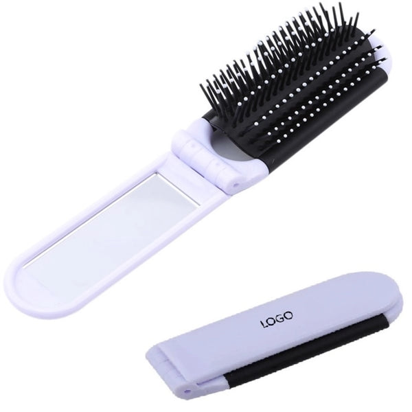 Folding Hair Brush With Mirror