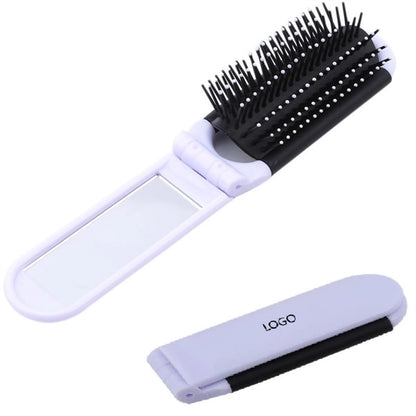 Folding Hair Brush With Mirror
